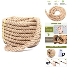 XINSHUNCAN 001 Jute Rope 1 Inch x 100 Feet Natural Hemp Rope