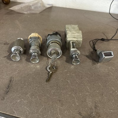 Vintage Ford Autolite IGNITION SWITCH With Keys Dash Switches Brake Light Bezels