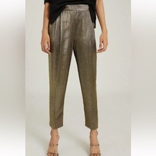 REISS Camille Shimmer Tapered Trousers, Size 12