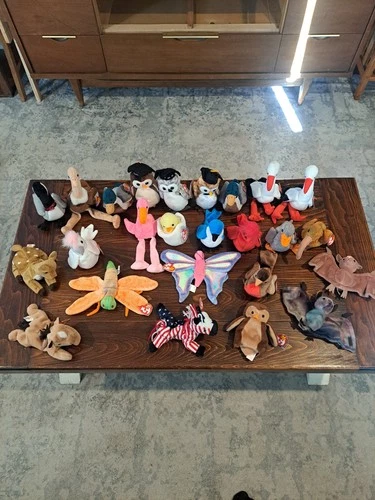 LOT OF 25 Ty Beanie Babies Vintage 90s-2000s Birds Horses with Tags And More