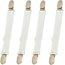 BBDOU Bed Sheet Clips Straps Holder Mattress Clips, 18 28cm, 4pcs White