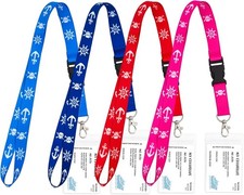 Qsszk Cruise Lanyards, 4 Pack Waterproof Cruise Lanyard with ID Badge Reel Ho...