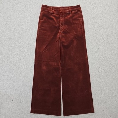 Kut From The Kloth Jeans High-Rise Flare Velvet Brick Brown Red Sz 00