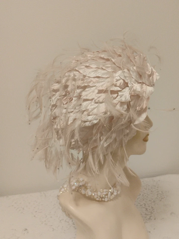 Vintage Extra Unique One Of A Kind Red Feather Designer Fantasy Ladies Red... - Image 3 of 4