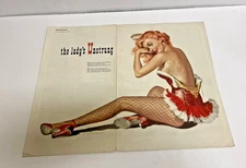Orig 1945 Esquire Pin-up Centerfold Ernest Chiriaka 13" x 16" LADY's UNSTRUNG