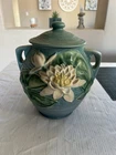 Roseville Water Lily White 1943 Mid Century Modern Pottery Ceramic Cookie Jar