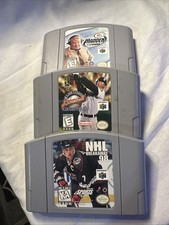 Lot of 3 N64 Sports Games - Madden 2000 Nhl Breakaway Ken Griffey Junior Cart