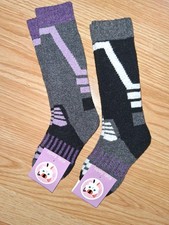 2 Pares Kids Ski Socks Merino Wool Winter Warm Thermal Hiking Snowboarding