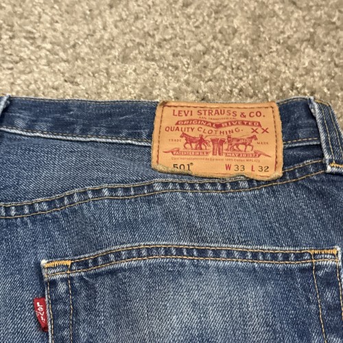 "Jeans de mezclilla azul vintage años 90 Levi 501 XX botón mosca 33x32""" - Imagen 12 de 13