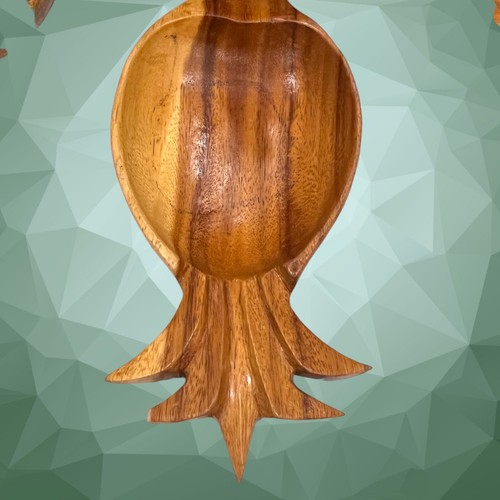 Vintage 3 Tier Hand Carved Monkey Pod Pineapple Lazy Susan Rotating 1960s - 第 10/12 張圖片