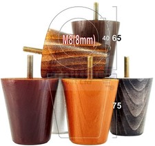 4 Replacement Settee Wooden Furniture Sofa Legs M8 Chair Sofa Bun Feet 75mm High