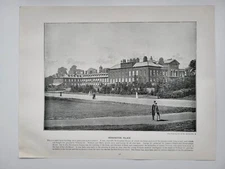 Old Vintage Print 1899 Queens England Kensington Palace