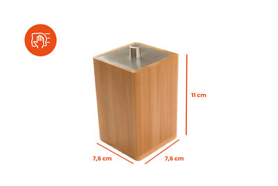 Wattepad Halter Bambus 7,6x7,6x11cm Wattepadbehälter Aufbewahrung Wattedose