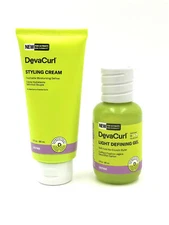 DevaCurl Light Defining Gel Soft Hold & Styling Cream Moisturizing Definer 3 oz