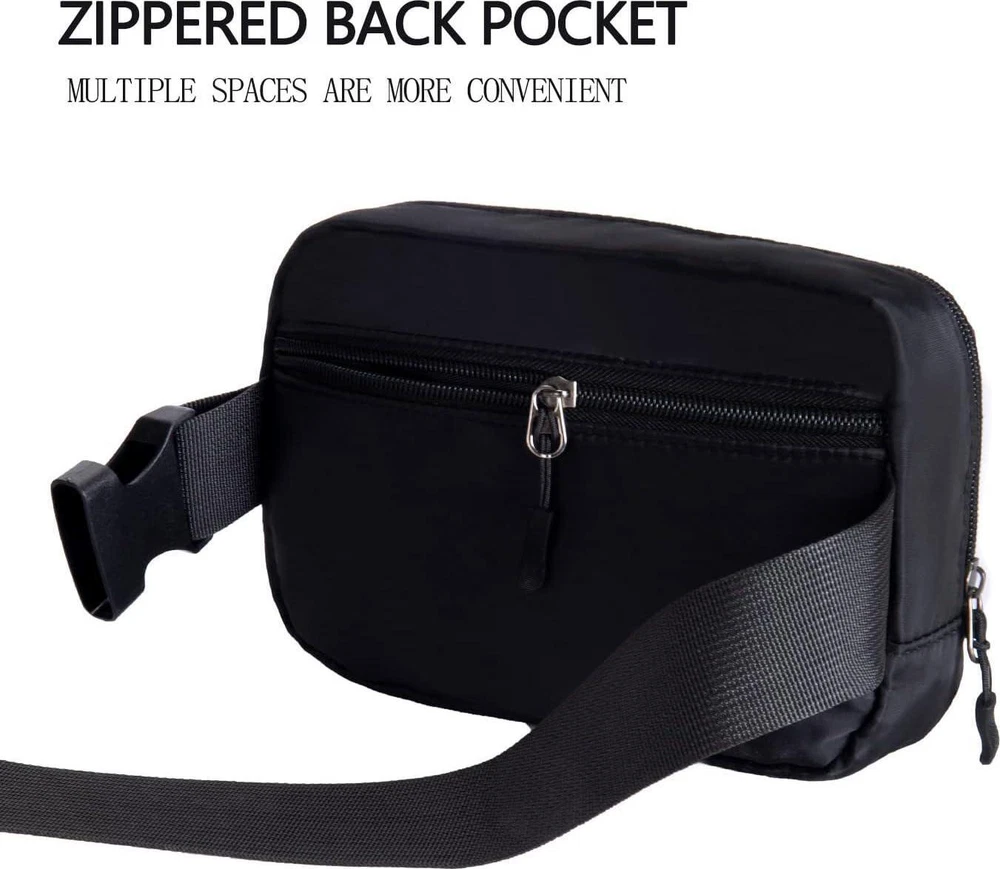 Women's Black Belt Bag - Stylish Crossbody Fanny Pack for Everyday Use
