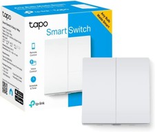 TP-Link Tapo S220 Tapo Smart Light Switch 2 Gang 1 Way, Remote Control UK