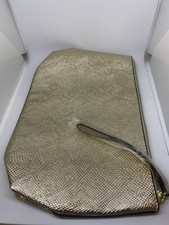 Estee Lauder Makeup Cosmetic Bag Gold Tone 10  X 2  X 6  NEW