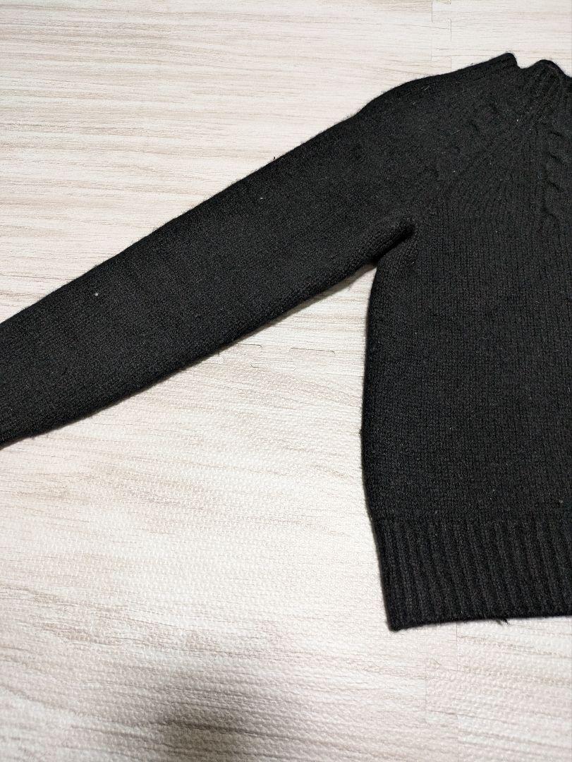 マーガレットハウエル　WOOL CAMEL JUMPER KNIT　ブラック Margaret Howell Camel Blend Wool Cable Knit Sweater Size II