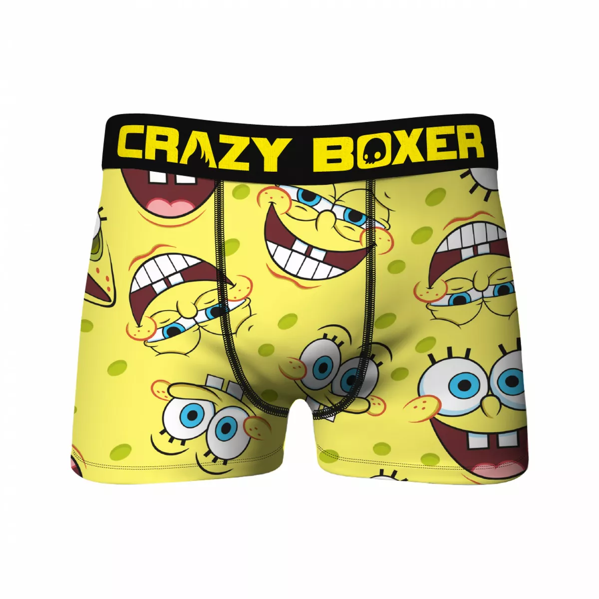 Crazy Boxers SpongeBob SquarePants Face All Over Boxer Briefs Yellow