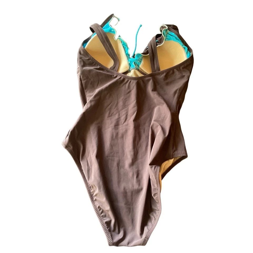 Traje de baño Profile by Gottex marrón totalmente forrado de una pieza talla 10 Foto 3 de 4