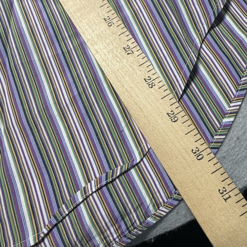 Tailorbyrd Shirt Men’s Large Multicolor Striped Long Sleeve Flip Cuff Button Up - Imagen 5 de 8