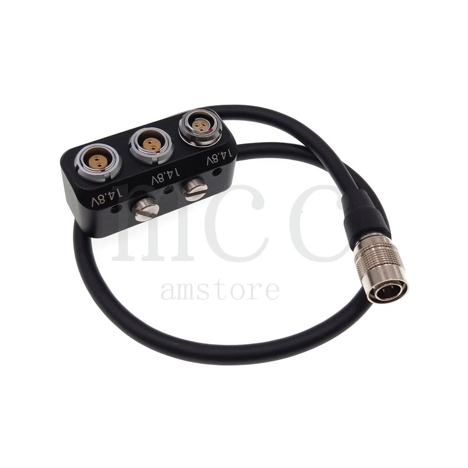 Power Splitter Box Hirose 4Pin Male to 2 x 0B 2-pin 1 x RS 3 Pin Female For ARRI - Image 3 of 3