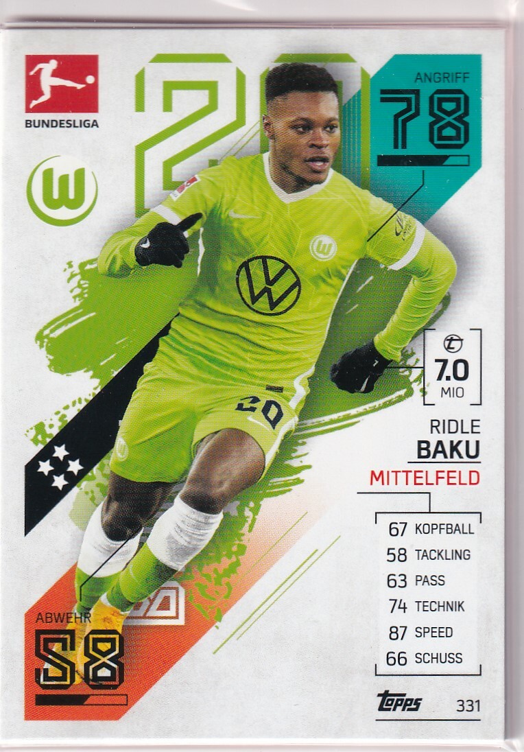 Match Attax 21/22 Bundesliga 2021/2022 No. 331 Ridle Baku