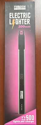 Electronic Long Flameless Windproof No Fuel Lighter W/USB &Bag 500 Lights/Charge