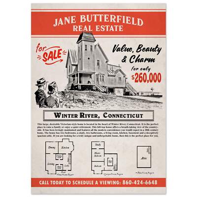 Beetlejuice Jane Butterfield Immobilien Werbung Posterdruck