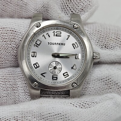 Tourneau Gap Exclusive Watch Women Silver Tone Round Leather