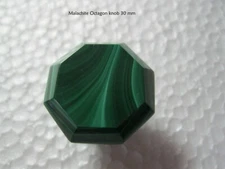 Drawer pull knob Green Malachite 30 mm Hexagon  - Sold per piece - Jewelry Grade