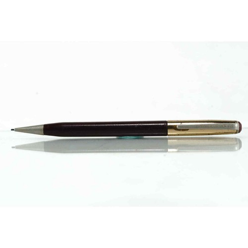 Shaw Barton Mechanical Lead Drafting Pencil Maroon Barrel, Gold Tone