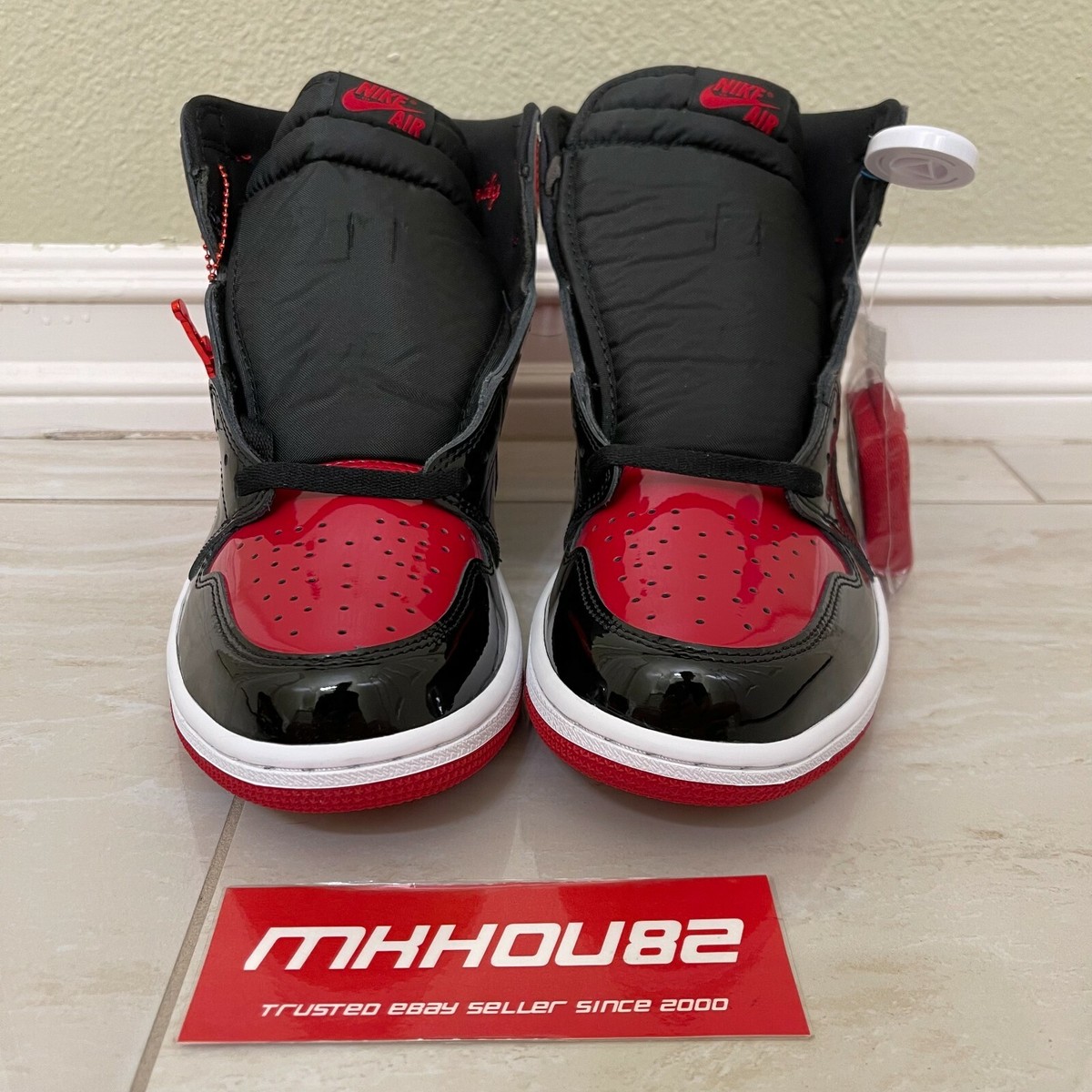 New Air Jordan 1 Retro High OG AJ1 Patent Bred Black Red 2021