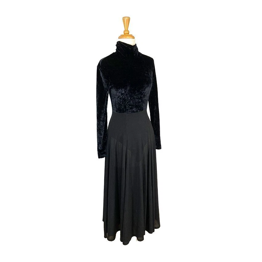Navy blue crushed velvet cheap dress