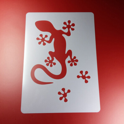 A4 Schablone Gecko mit Spuren - BV482