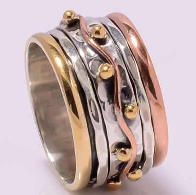Solid 925 Sterling Silver Spinner Ring Meditation ring statement ring Size 0013. Solid 925 Sterling Silver Spinner Ring Meditation ring statement ring Size 0013.