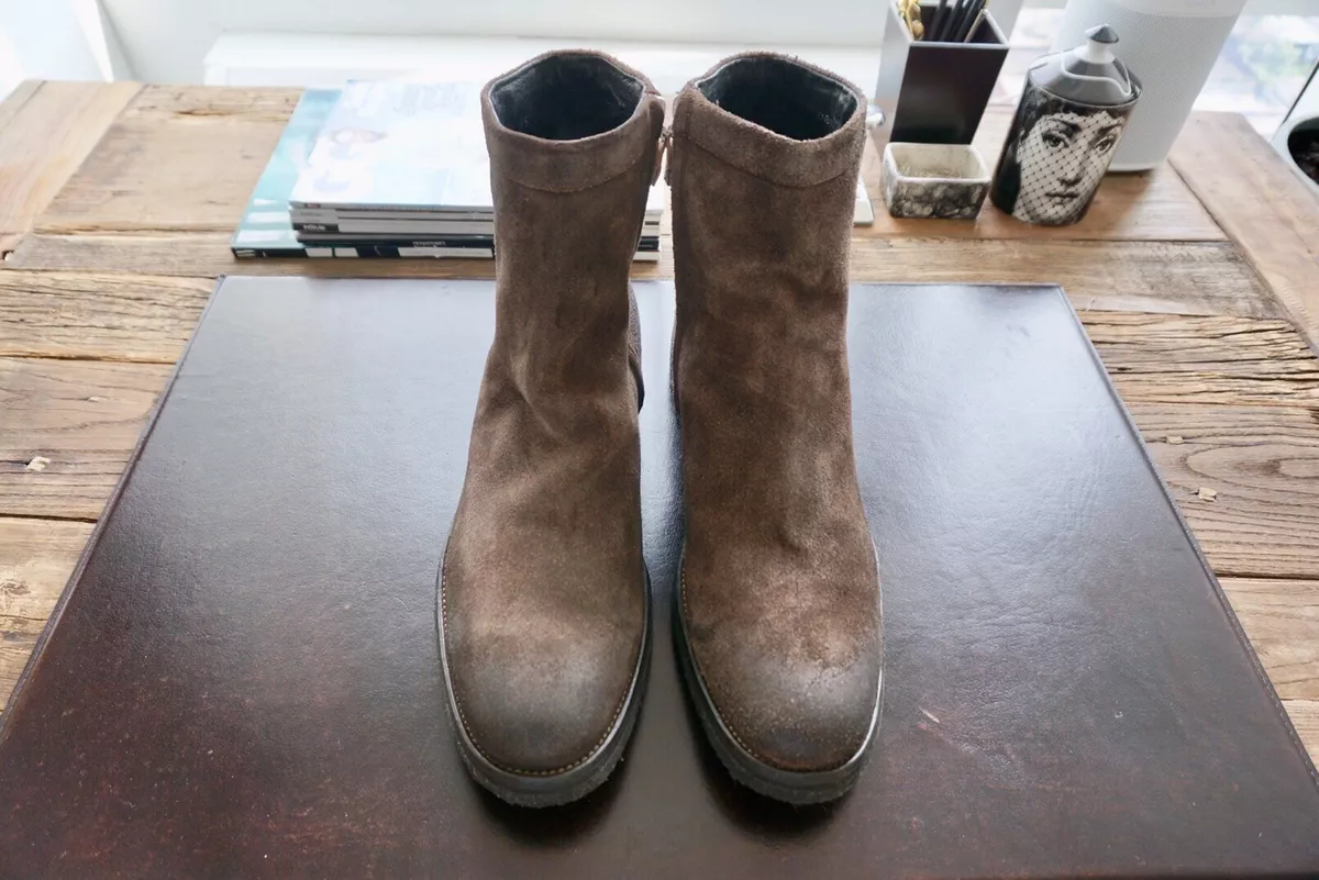 Mens Authentic Dirk Bikkembergs Distressed Leather Boots Size 45-12