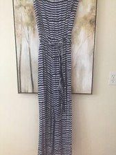 NWTs Black White  Blue Strapless Romper W/Wrap Around Tie And Tassel Women  s S