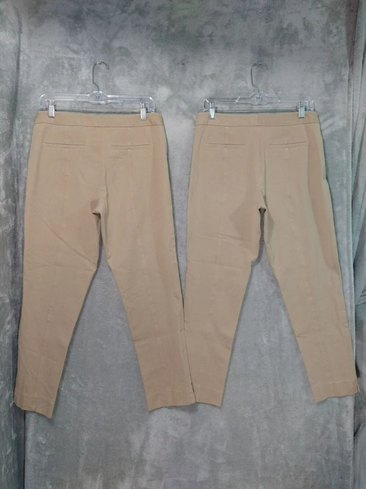 NYDJ Pantalones Mujer 8 Beige Tobillo Bi Elastizado Pantalón Tiro Medio Elevación Pliegue Lote de 2 Foto 2 de 4