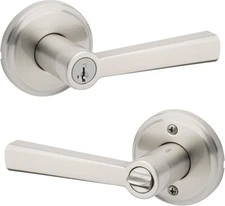 Kwikset Trafford Keyed Entry Door Lever Satin Nickel 97403-072 Satin Nickel NEW