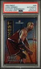 1995 Finest Mystery-Borderless #M8 Chris Webber Signed Card PSA Slabbed AUTO 10