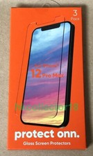3 Pack Onn. Glass Screen Protectors For iPhone 12 Pro Max