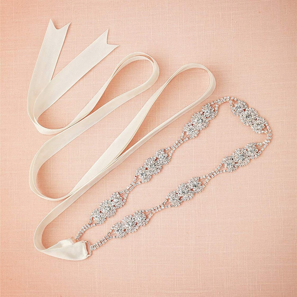 Cinturón de boda hecho a mano con cadena de cristal faja nupcial para novia dama de honor vestido de fiesta