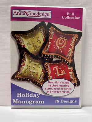 Anita Goodesign Holiday Momogram embroidery CD - Full collection