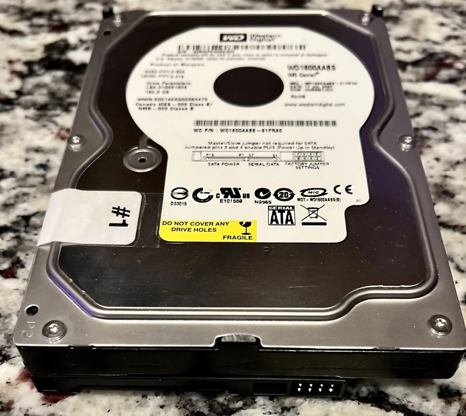 Western Digital 160GB 7200RPM 3Gbps 3.5" SATA HDD SD Hard Drive WD3200AAJS - Image 4 of 4