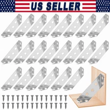 4-200 x Furniture Corner Brace Connector Stainless Steel Support Joint Fastener