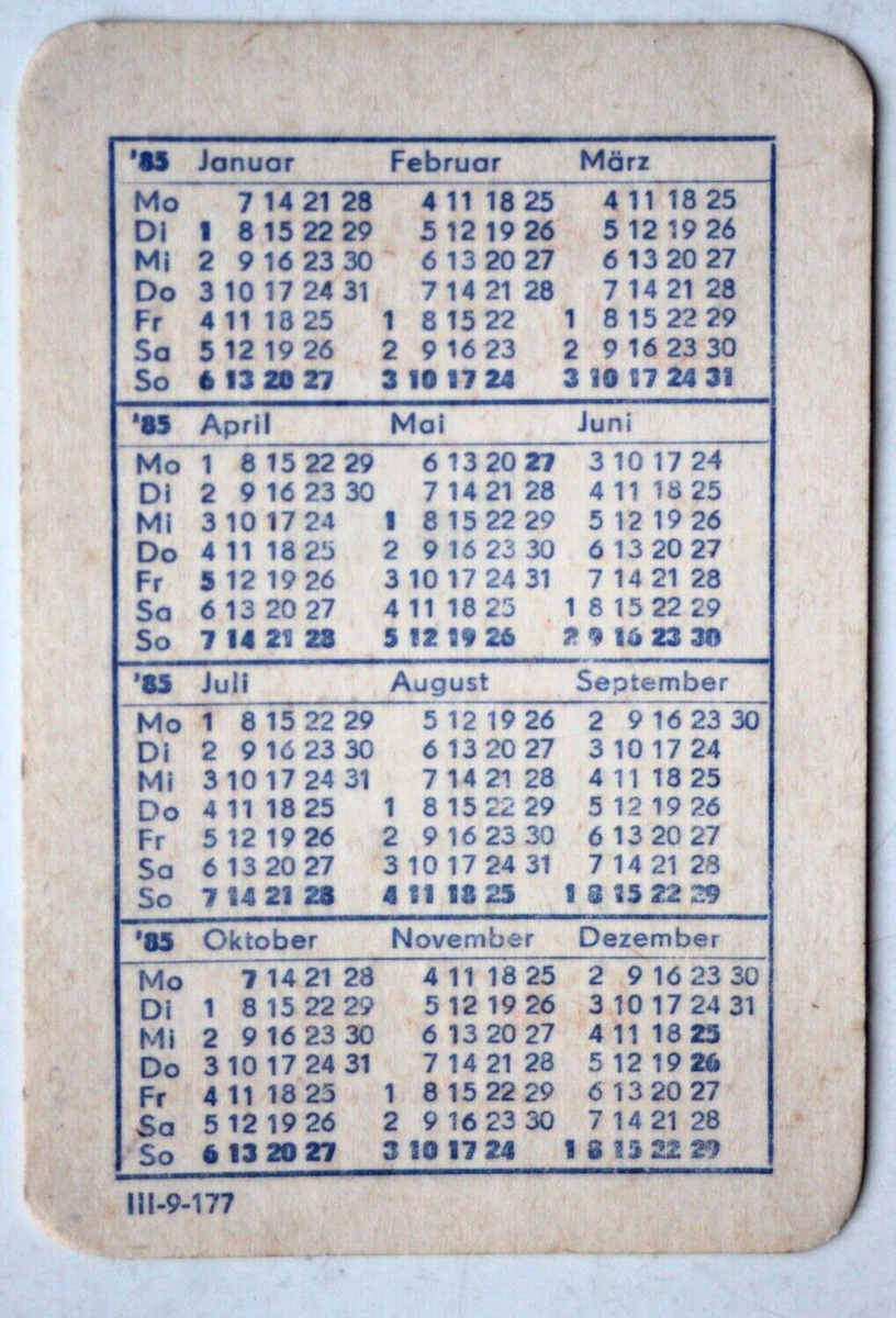 34903z DDR Taschenkalender 1985 Kfz Lkw Fa. Barth Dresden