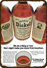1970 GEORGE DICKEL Tennessee Whisky Vintage Look DECORATIVE REPLICA METAL SIGN
