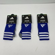 Lot of 3 Adidas Socks Adult XS Blue Copa Zone Soccer Arch Over Knee NEW 45