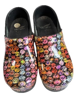 Dansko 36 Shoes Viola Dot Cursive Womens 5.5 Professional Clogs VGC